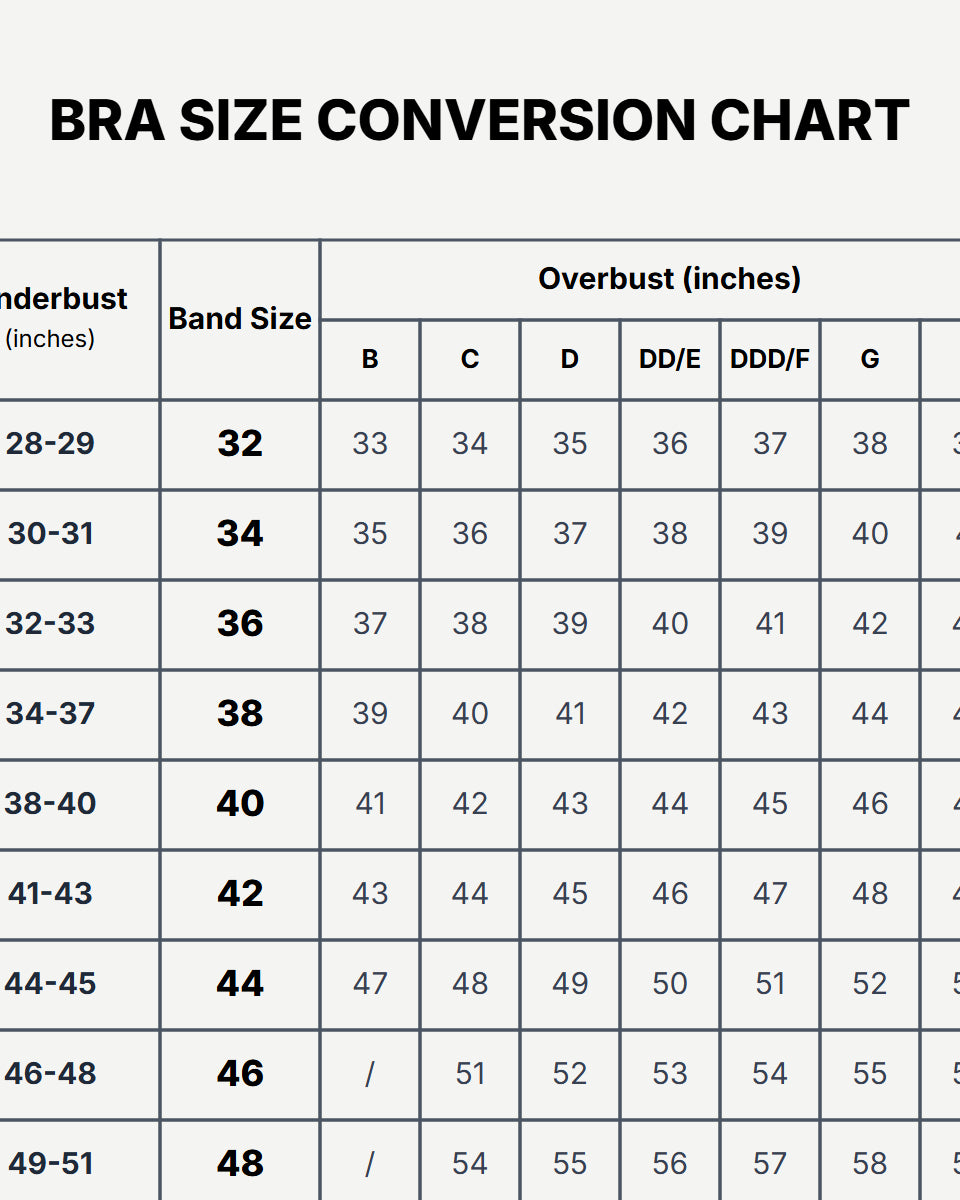 Deep V Padded Push Up Bra with Underwire, Black Wingslove Size Chart