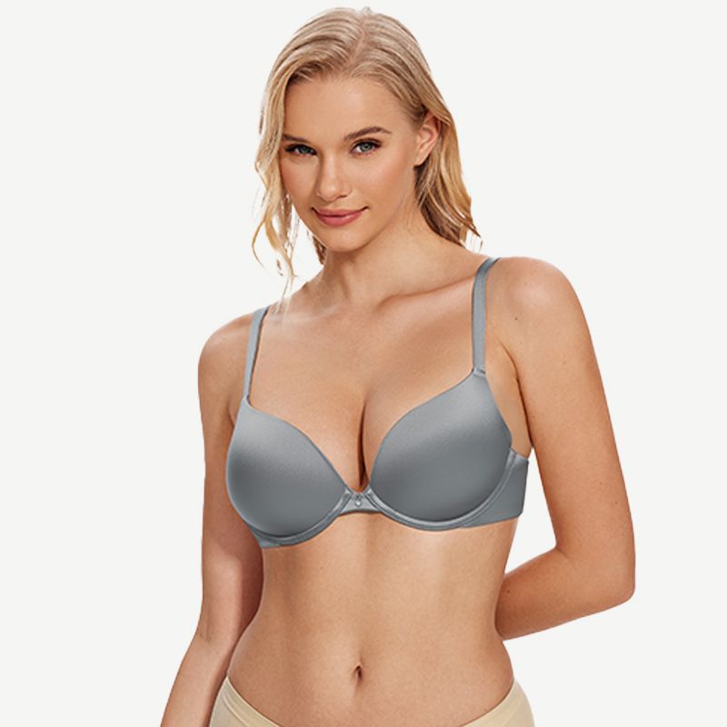 Everyday Plunge Push-Up T-Shirt Bra, Grey Wingslove