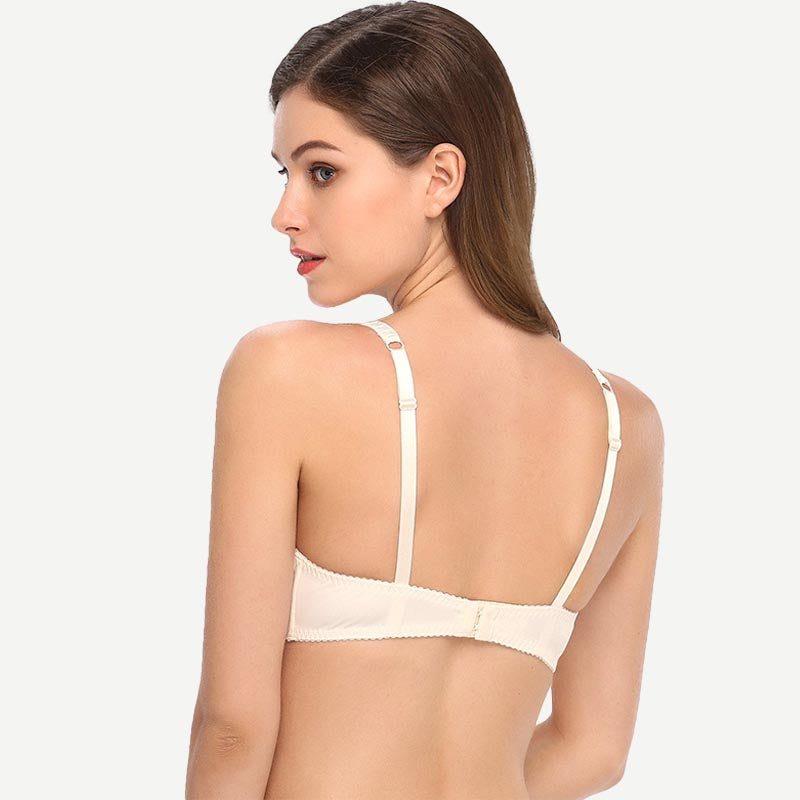 Full Coverage Lace Bra Underwire Bralette, Nude Wingslove