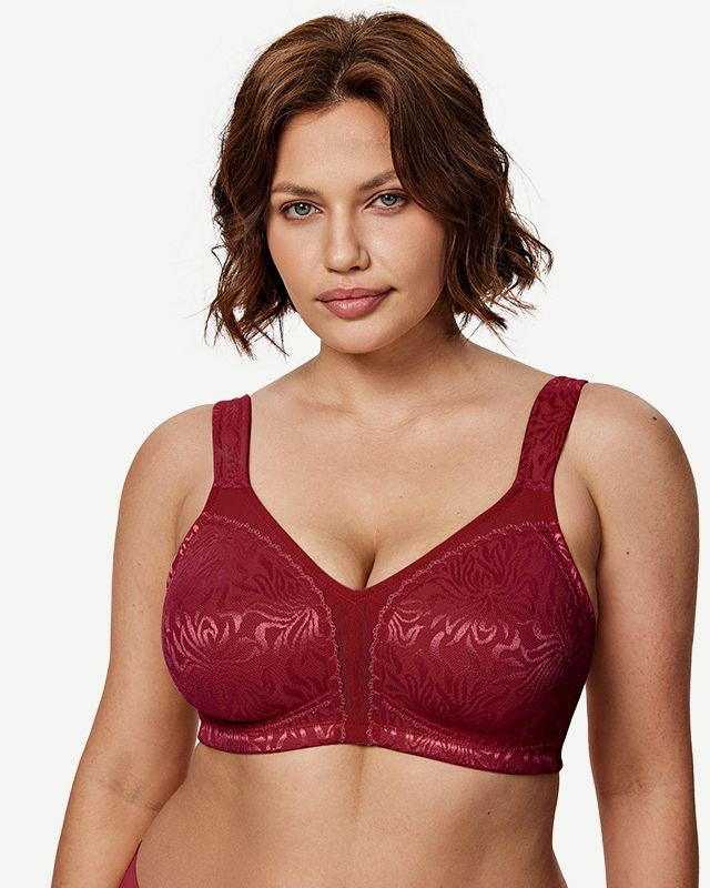 Full Coverage Minimizer Bra Wire-free, Wine Red