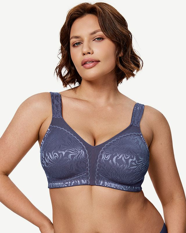 Full Coverage Minimizer Bra Wire-free, Grey Blue