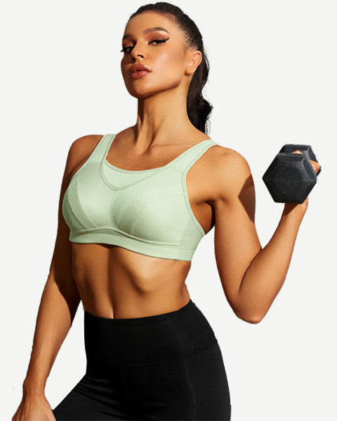 Wireless Sports Non-Padded Bra Bounce Control, Green Wingslove