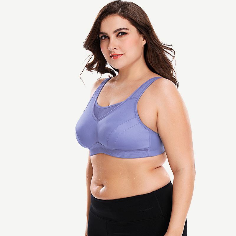 Plus Size High Impact Large Bust Full Coverage Workout Bras Purple
