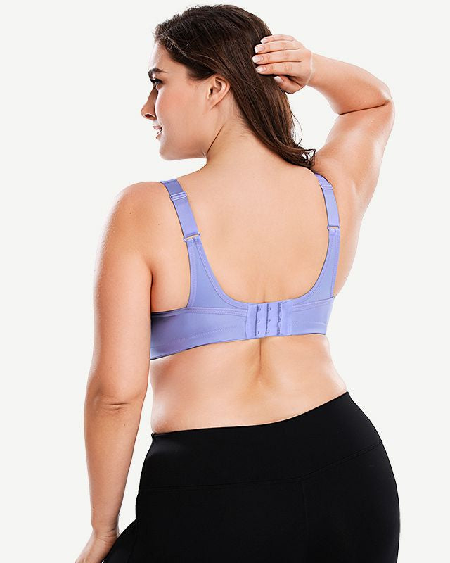 Plus Size High Impact Large Bust Full Coverage Workout Bras Purple