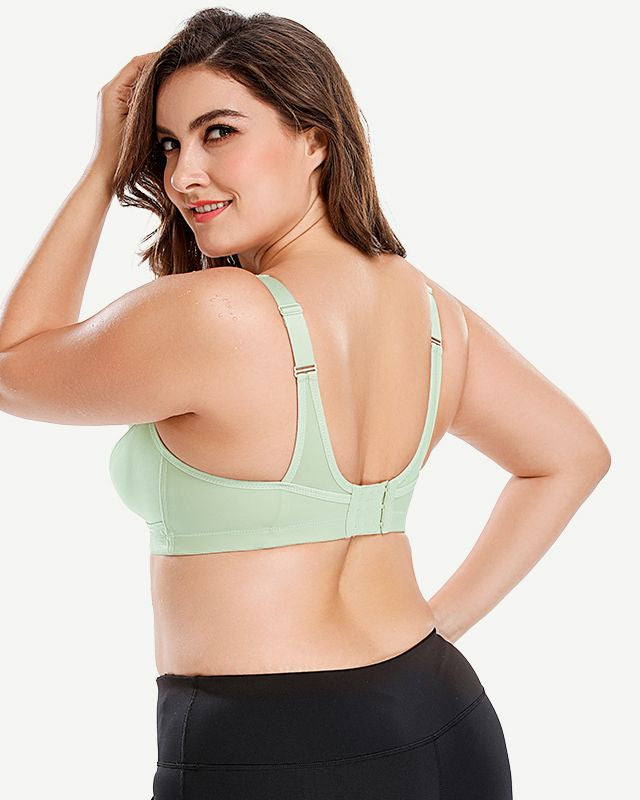Plus Size High Impact Large Bust Full Coverage Workout Bras Green
