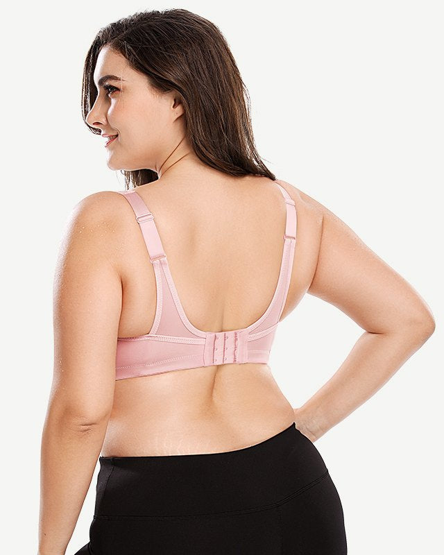 Plus Size High Impact Large Bust Full Coverage Workout Bras Pink