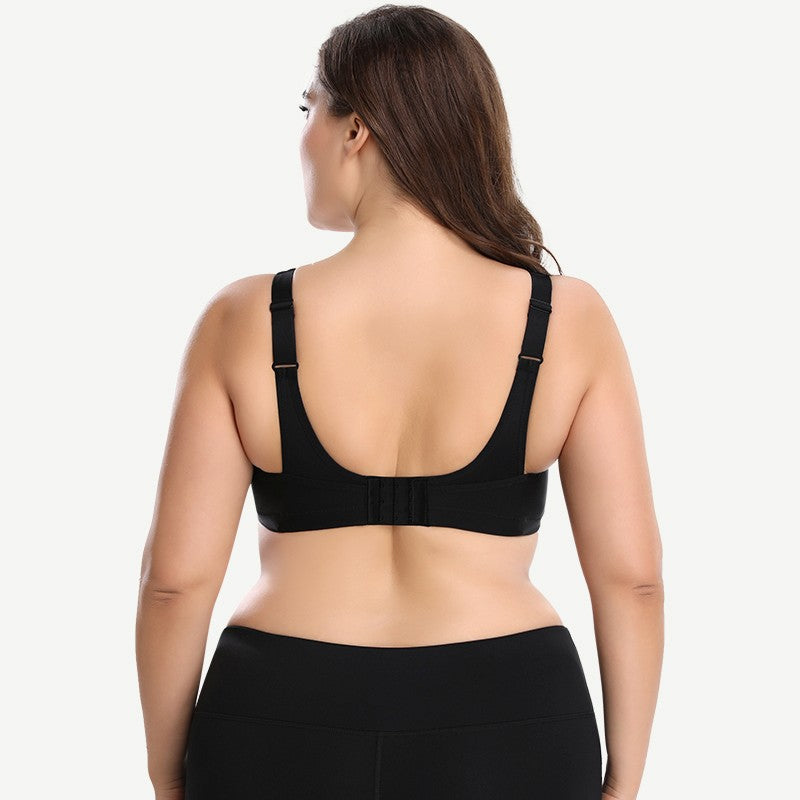 Plus Size Non Padded Yoga Wirefree Sports Bra Black