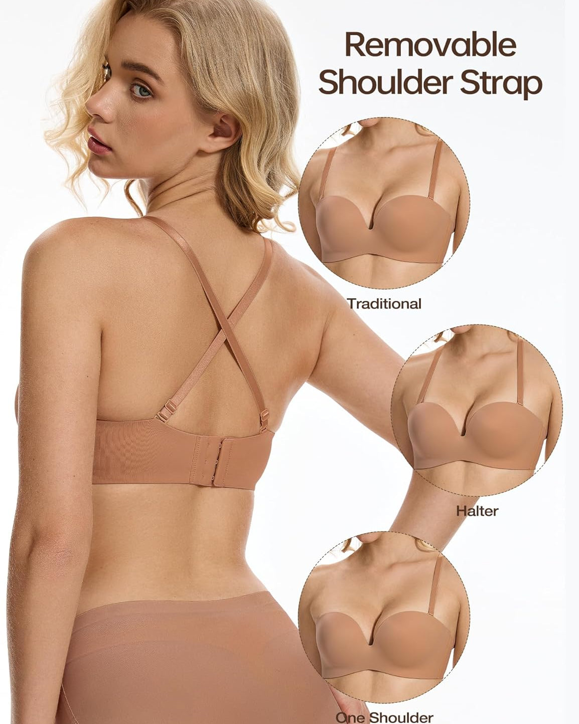Strapless Push - Up Seamless Lift with Convertible Straps Bra - WingsLove