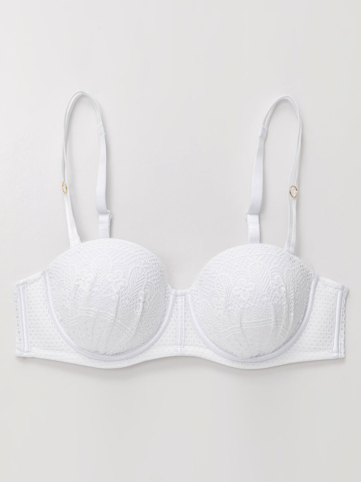 Push Up Full Figure Strapless Pleated Lace Multiway Bra - WingsLove