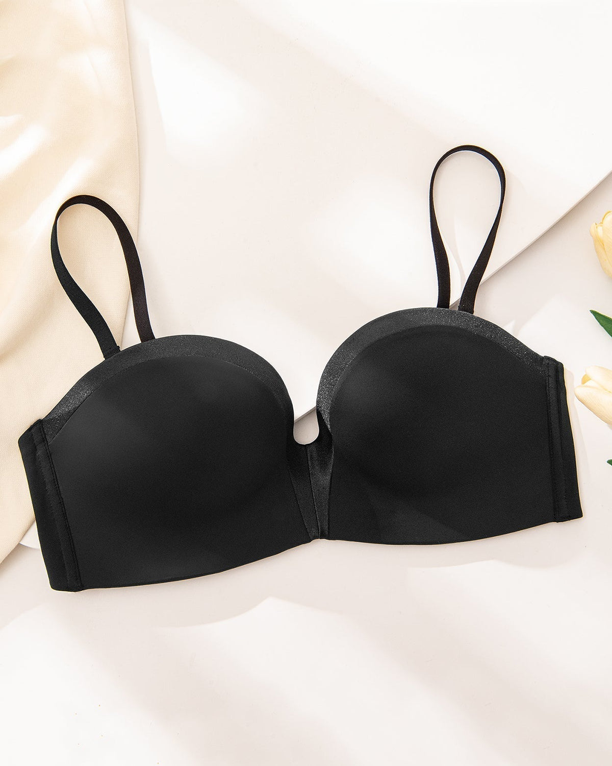 Strapless Wirefree Multiway Push Up Bra Black - WingsLove