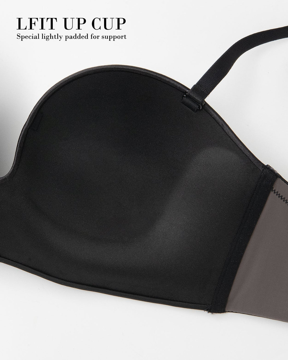Strapless Wirefree Multiway Push Up Bra Black - WingsLove