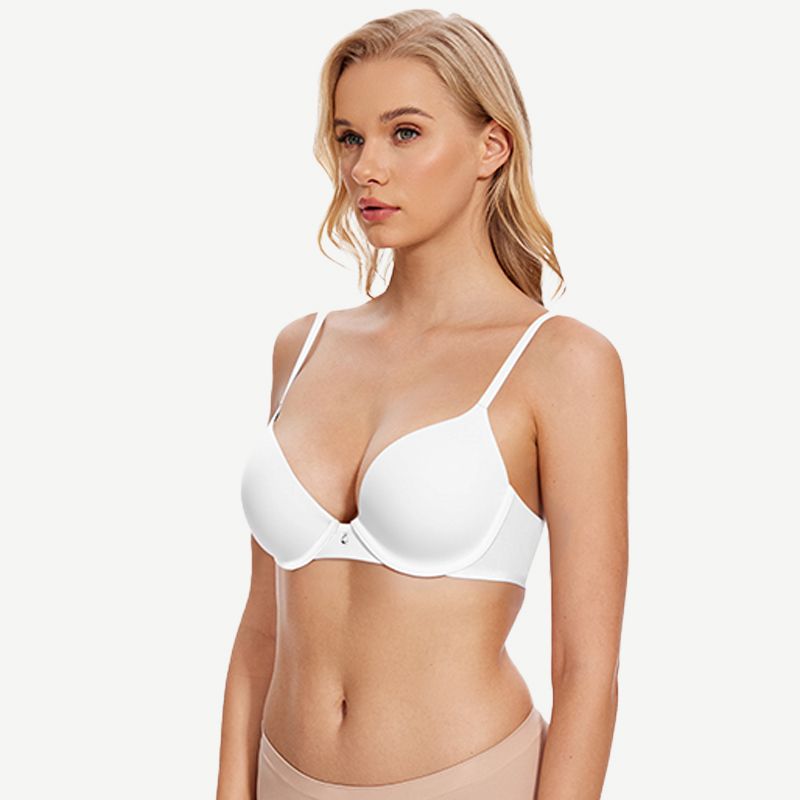 Everyday Plunge Push-Up T-Shirt Bra, White wingslove