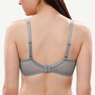 Floral Lace Unlined Plunge Bra with Underwire, Grey Wingslove