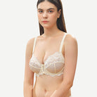 Full Coverage Lace Bra Underwire Bralette, Nude Wingslove