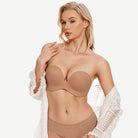 Multiway Push-Up Strapless Wireless Bra, Brown Wingslove