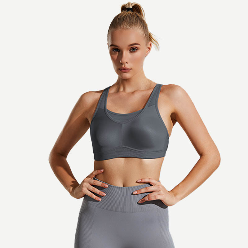 Seamless Sports Bra Wireless Comfort, Grey Wingslove