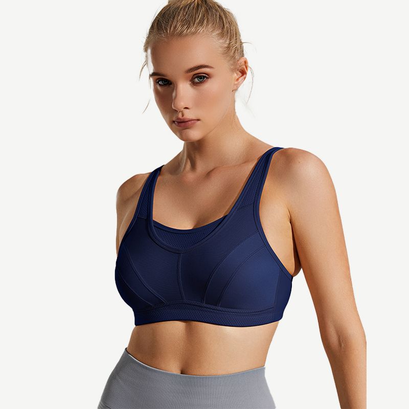 Wireless Sports Non-Padded Bra Bounce Control, Navy Wingslove