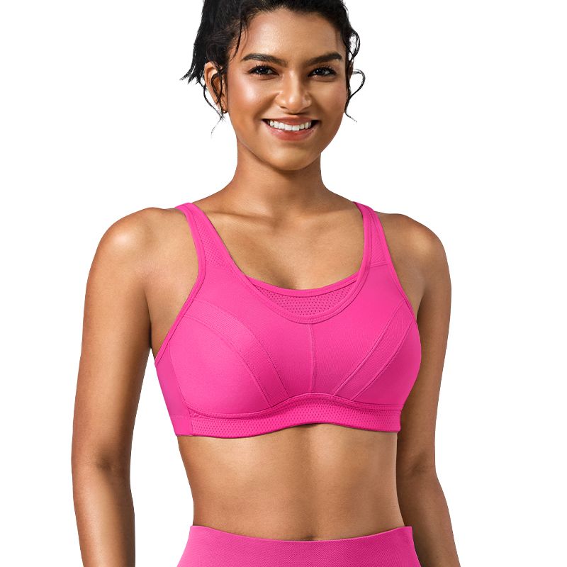 Wireless Sports Non-Padded Bra Bounce Control, Rose wingslove