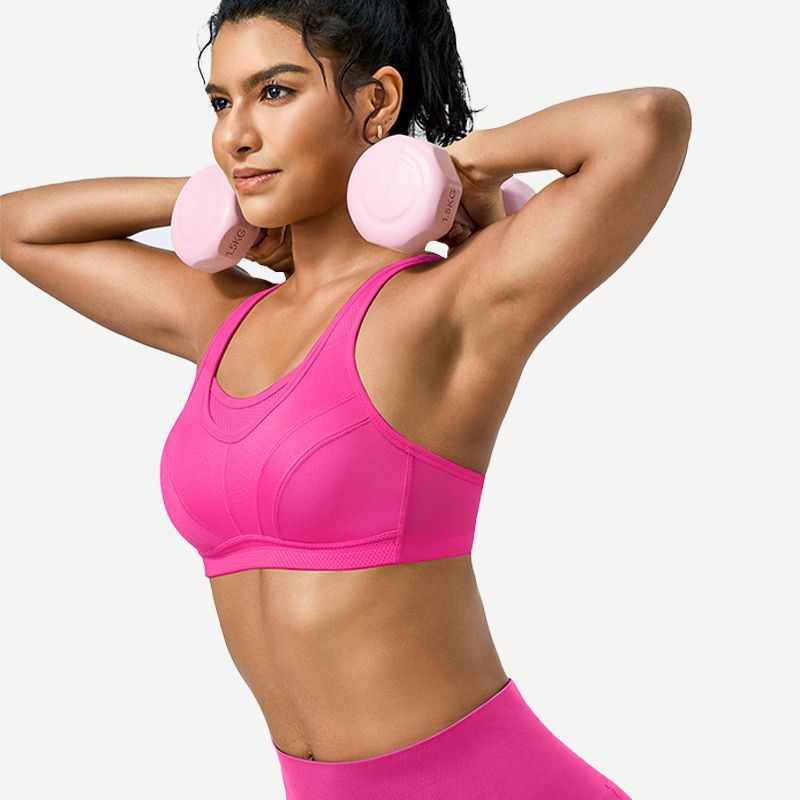 Wireless Sports Non-Padded Bra Bounce Control, Rose wingslove