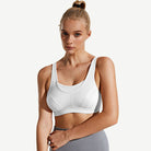 Full Coverage High Support Impact Solid wirefree Sports Bra White