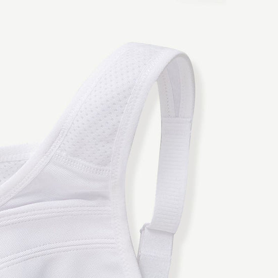 Full Coverage High Support Impact Solid wirefree Sports Bra White
