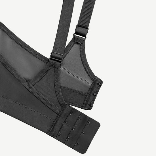 Full Coverage High Support Solid Sports Bra Black