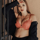 lace-push-up-bra-lightly-padded-demi-plunge-bra-bean-red wingslove