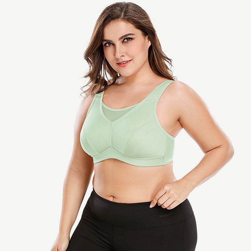 Plus Size High Impact Large Bust Full Coverage Workout Bras Green