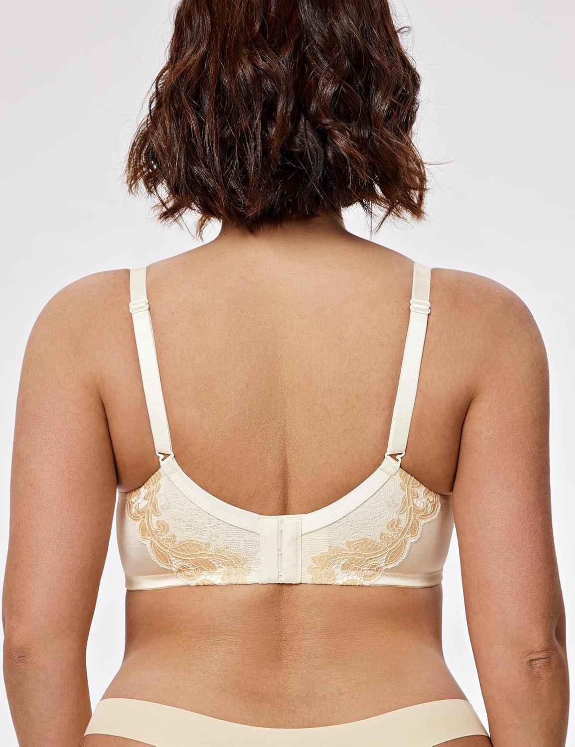 Plus Size Lace Mesh Underwired Full Coverage Shelf Bra - WingsLove