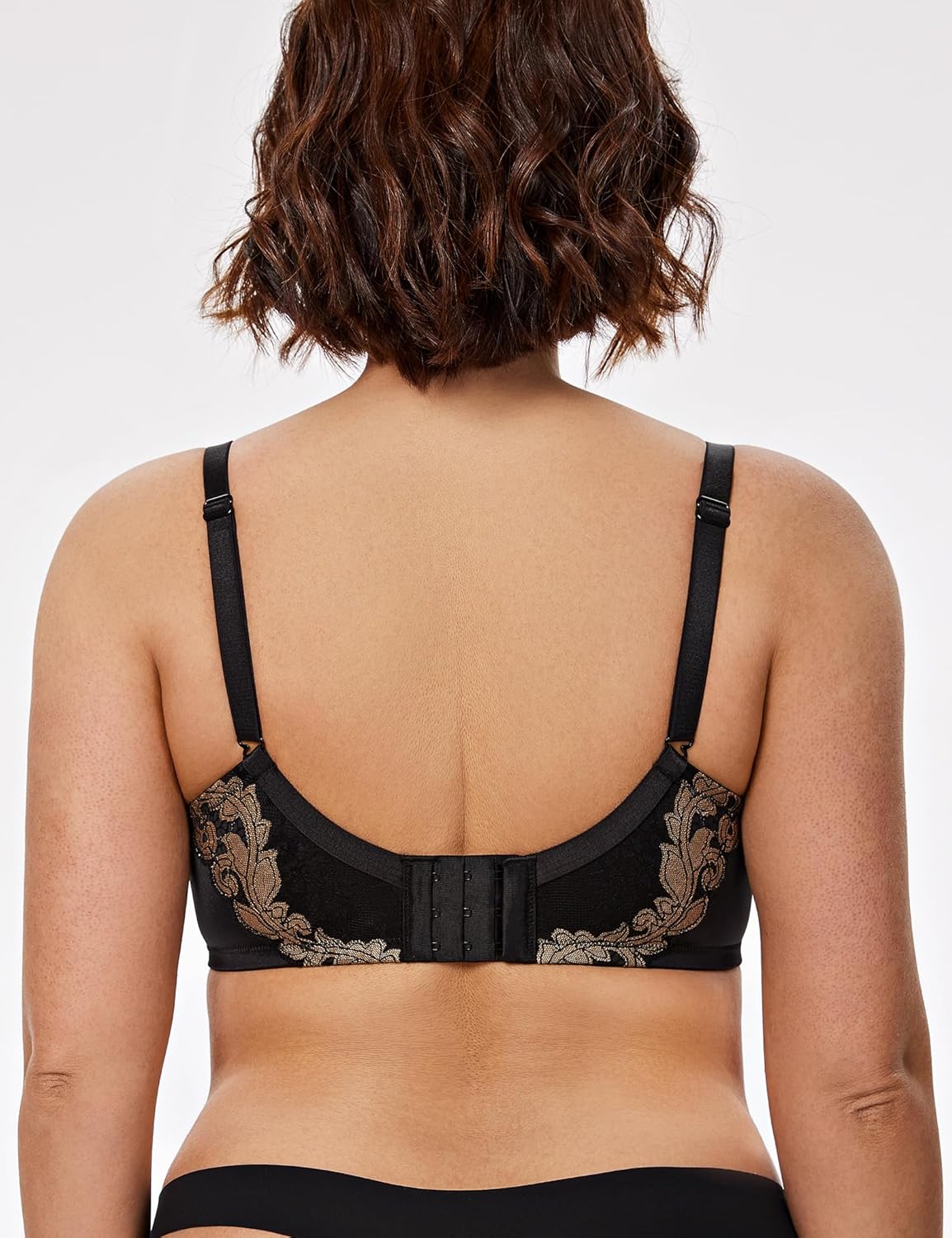 Plus Size Lace Mesh Underwired Full Coverage Shelf Bra - WingsLove