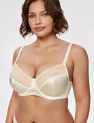 Plus Size Lace Mesh Underwired Full Coverage Shelf Bra - WingsLove