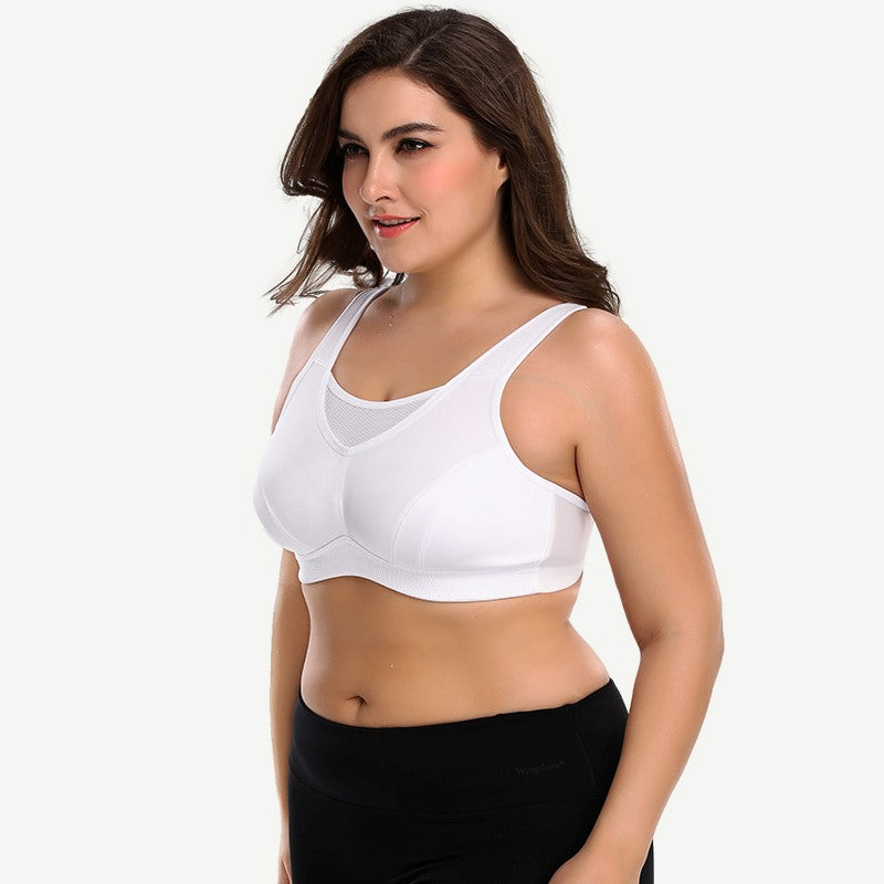 Plus Size Non Padded Yoga Sports Bra White
