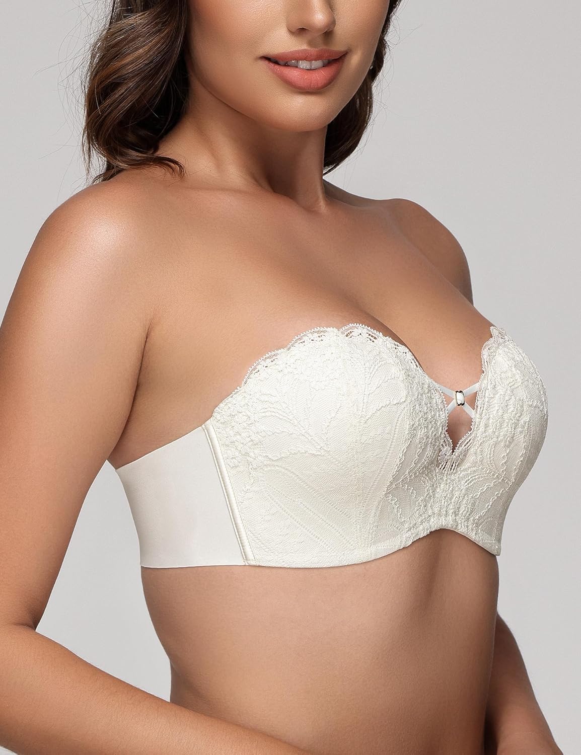 Strapless Lace Multi - Way Bra | Lightly Lined with Convertible Straps - WingsLove