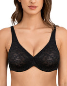 Wingslove Women's Sexy Lace Bra Sheer Bralette See Through Bras Underwire Added Support - WingsLove