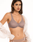 Wingslove Women's Sexy Lace Bra Sheer Bralette See Through Bras Underwire Added Support - WingsLove