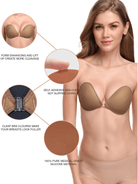 Adhesive Push-up Reusable Self Silicone Bra Milk Coffee - WingsLove