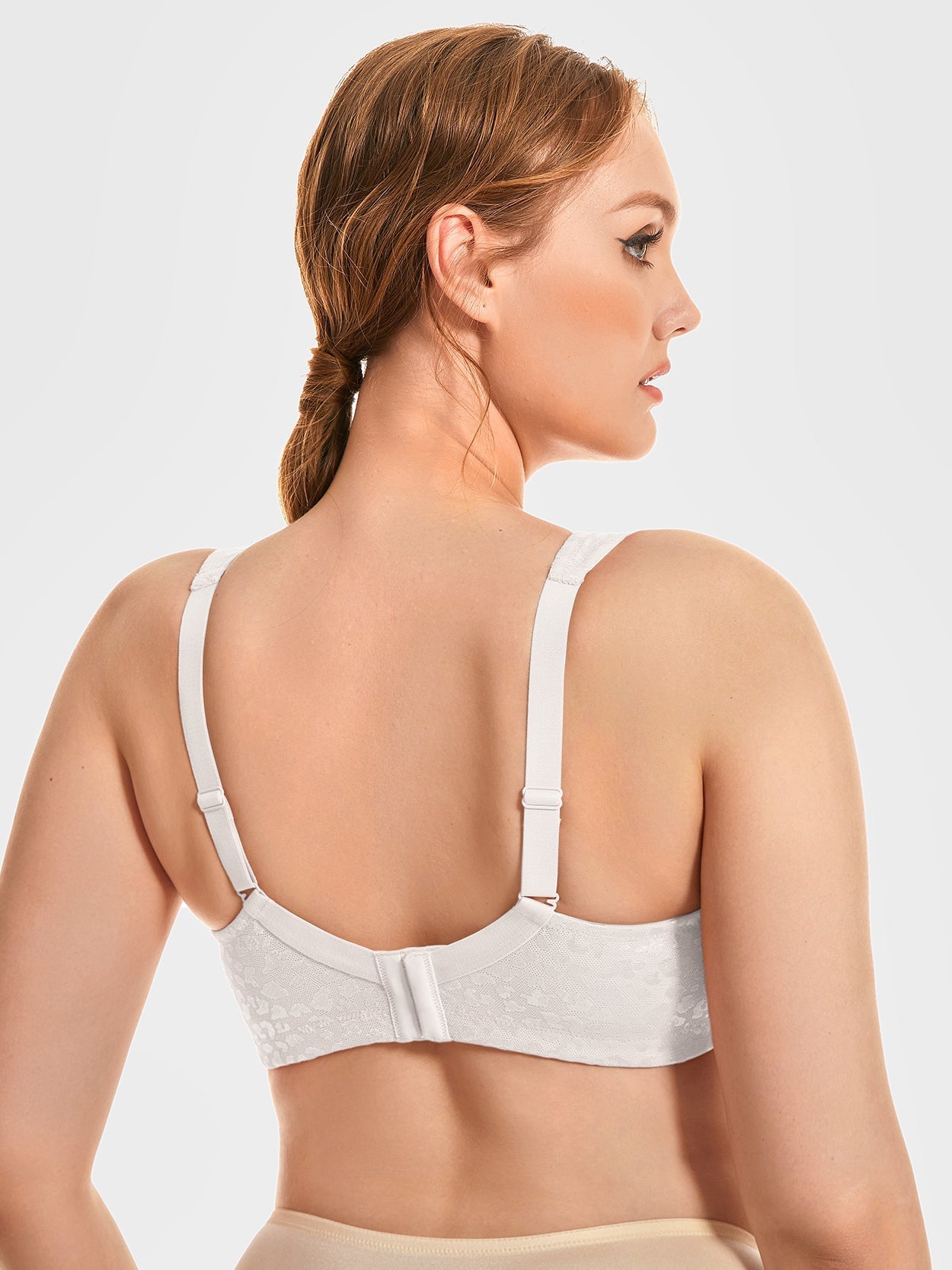 Cushion Strap Wirefree Sports Minimizer Bra For Bigger Size White - WingsLove