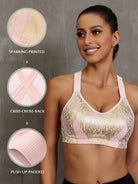 High Impact Sparkly Padded Racerback Bras - WingsLove
