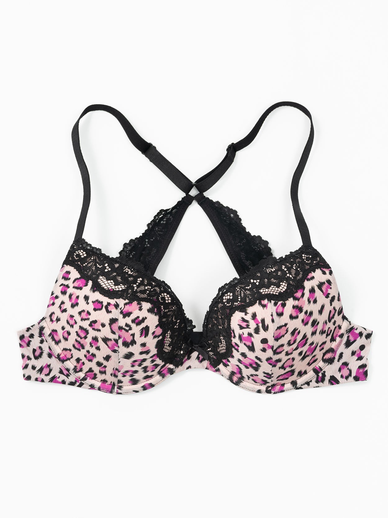 Leopard Push Up Padded Underwire Bra - WingsLove