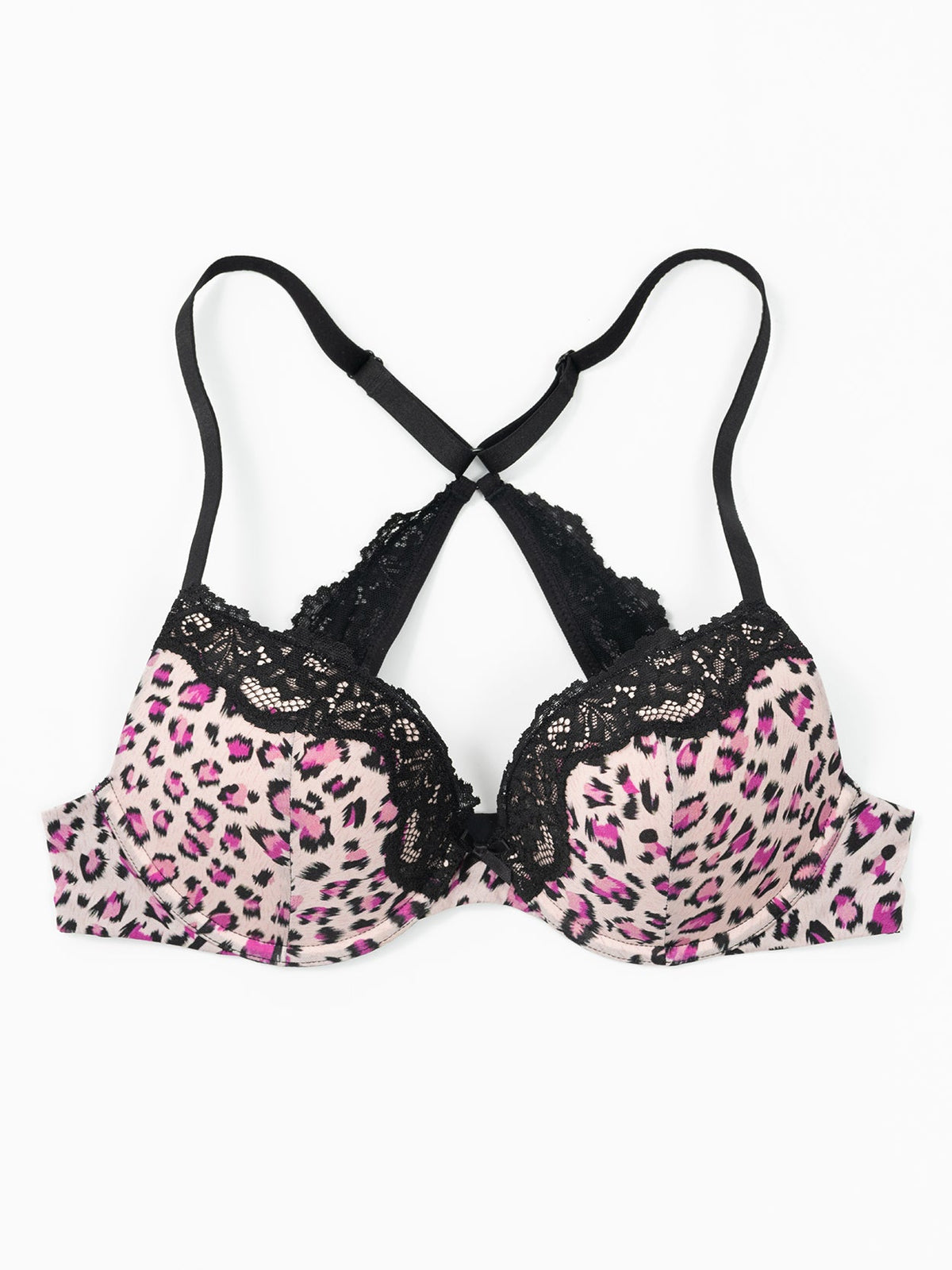 Leopard Push Up Padded Underwire Bra - WingsLove