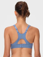Wirefree Reflective Stripe Bras Plus Size White/Black/Blue - WingsLove