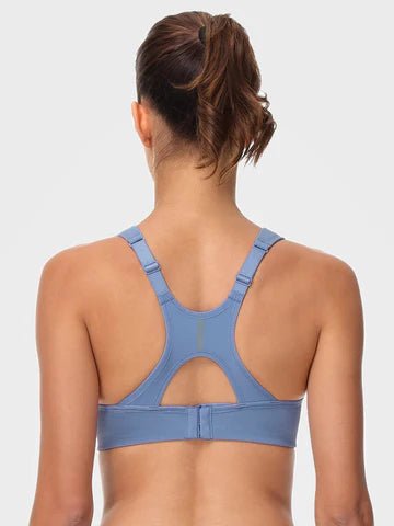 Wirefree Reflective Stripe Bras Plus Size White/Black/Blue - WingsLove
